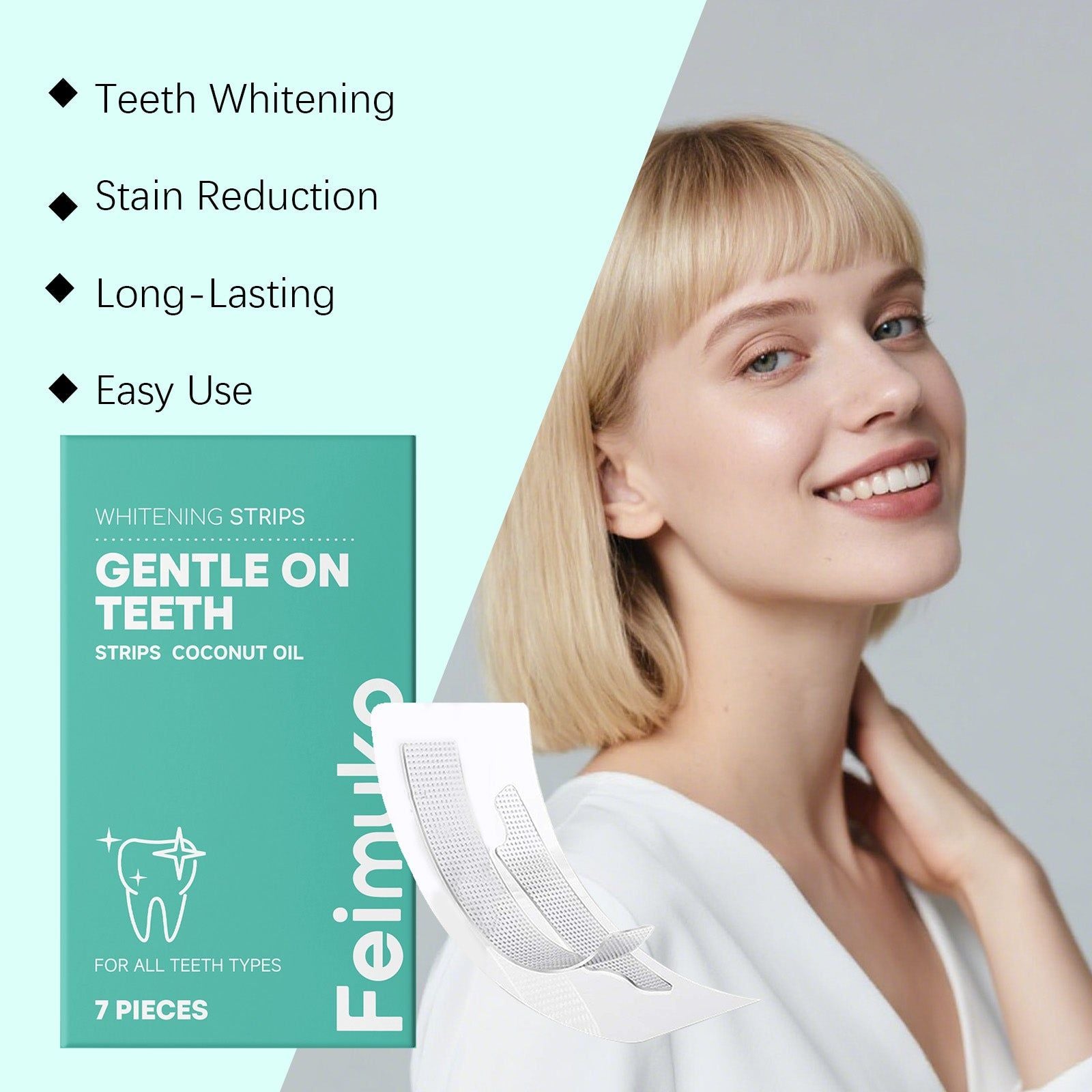 Brighten Your Smile with Gentle Dental Care Strips, Natural Whitening, Fresh Breath ,7pcs