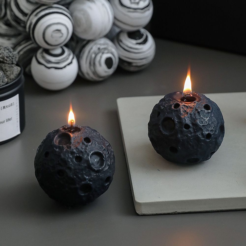 2pcs Scented Candles Spherical Moon Aromatherapy Candles Home Décor For Souvenir