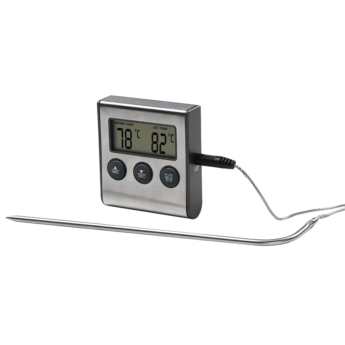 XAVAX 111381  Digital Meat Thermometer with Timer, Cable Sensor