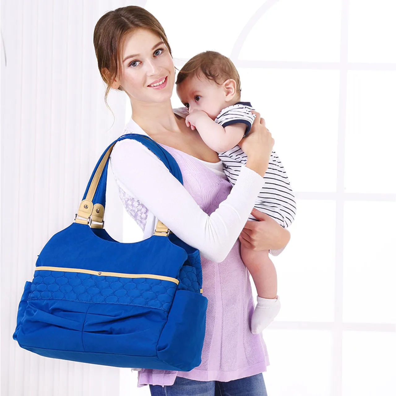 Sunveno - Fashion Diaper Tote Bag - Blue