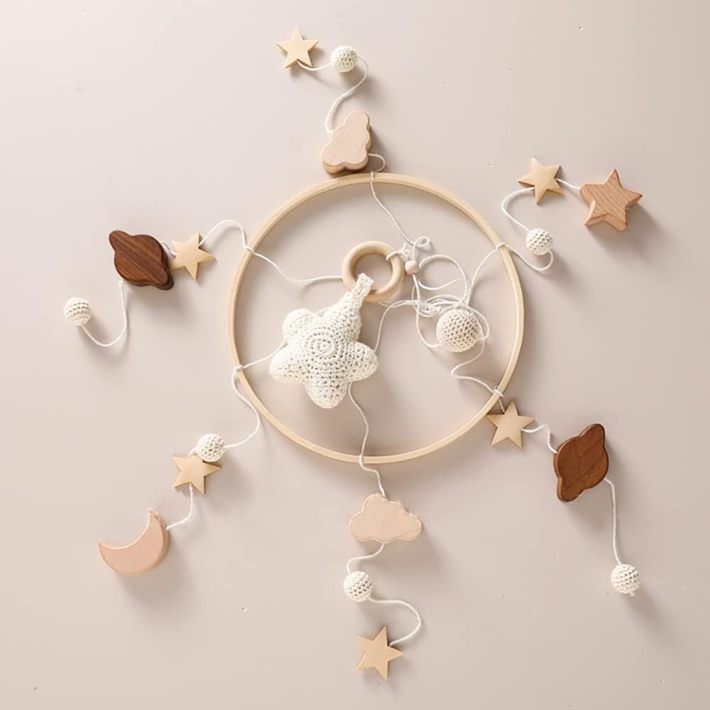 Baby Mobile Wooden Baby Crib Mobile Toy Baby Room Hanging Bed Boho Crib Mobile