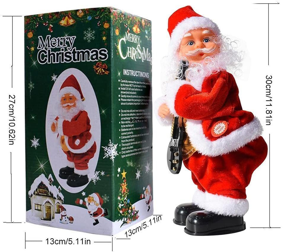 Electric Christmas Santa Claus Toy Hip Shaking Dancing Xmas Santa Dolls Kids Gift