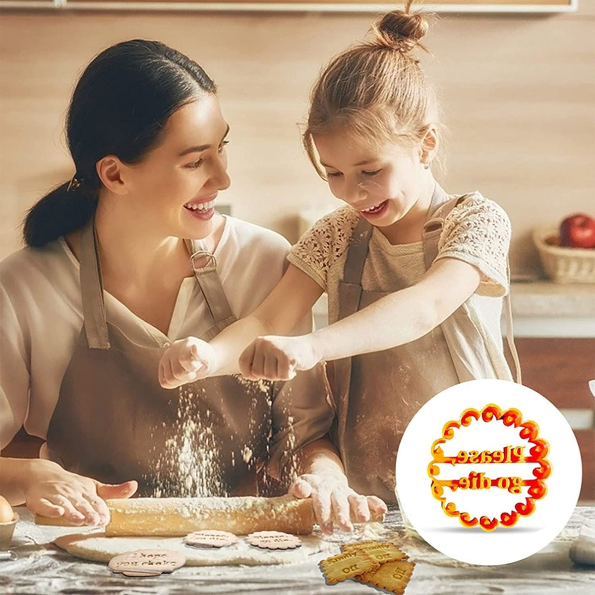4pcs Cookie Molds Set Funny Biscuit Cutters With Good Wishes Baking Tools