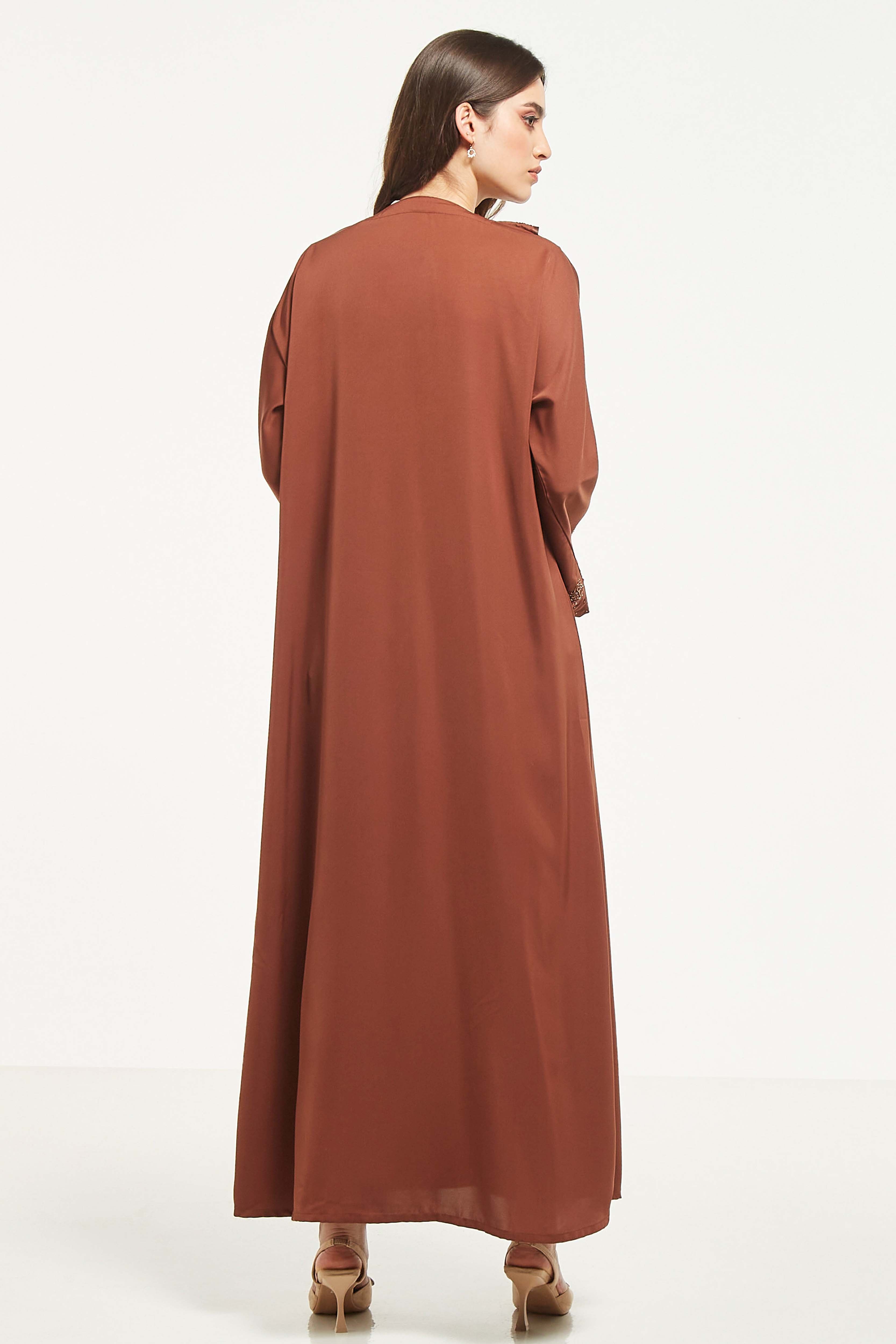 MOiSTREET Embellished Abaya with Sheila