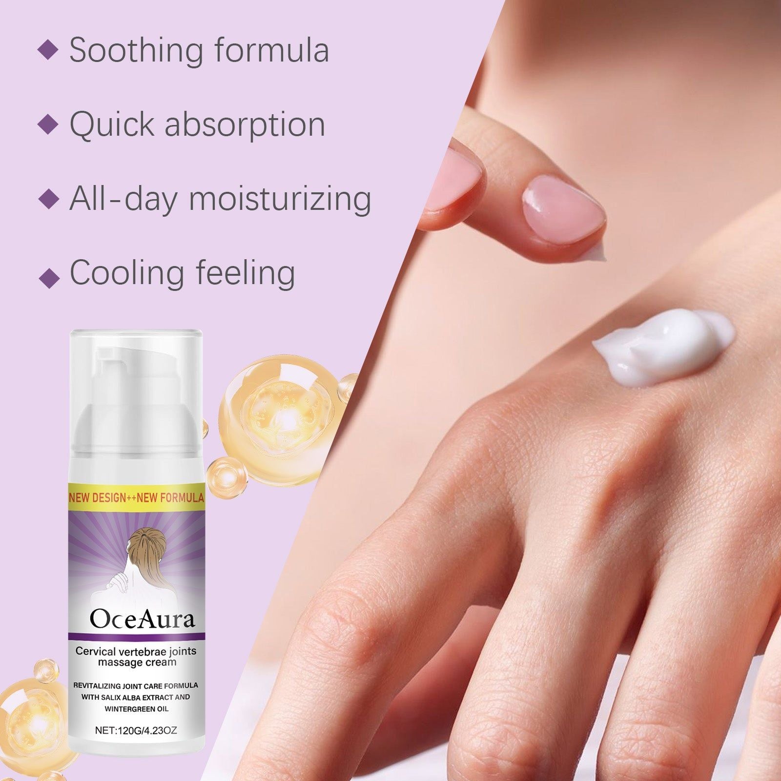 Body Care Shoulder Neck Massage Cream, Relaxing Tension Relief, Moisturizing ,120g