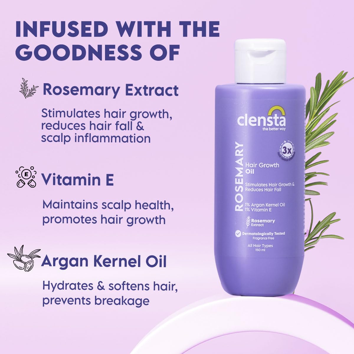زيت كلينستا روزماري لتنمية الشعر - 150 مل