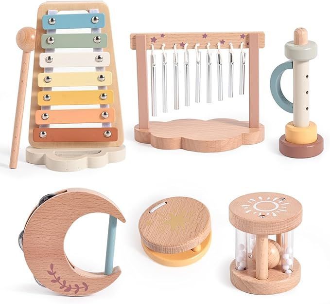 Montessori Musical Instruments Wooden Percussion Xylophone Sensory Toys Birthday Gift for Babies