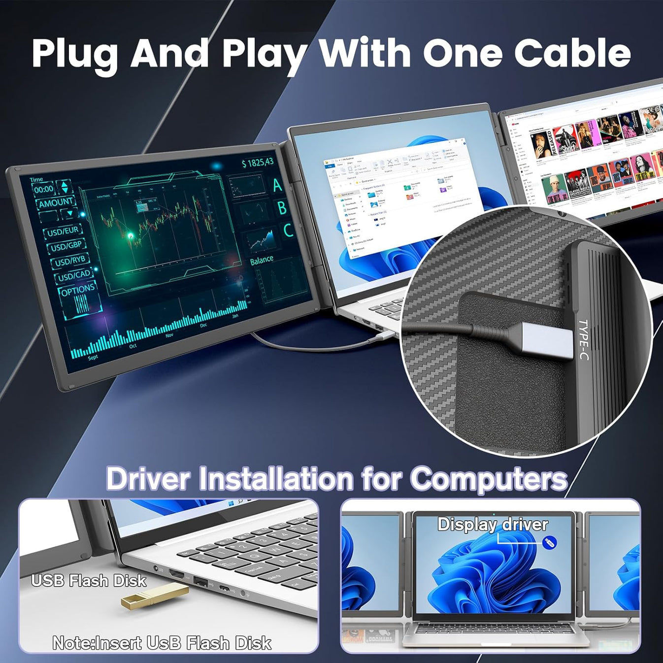 V2com Laptop Portable Monitor S5pro 15.6inch