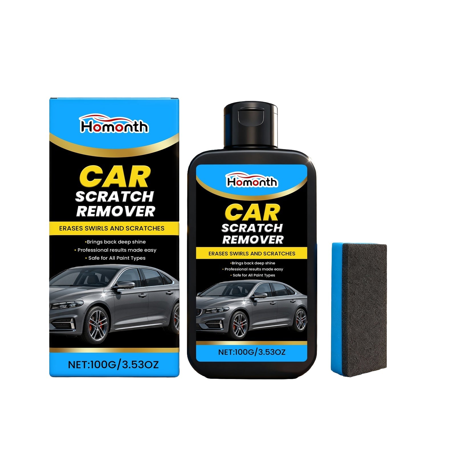 Car Care Scratch Repair Kit, Car Paint Polishing, Gloss Restoration, Easy to Use ,1set