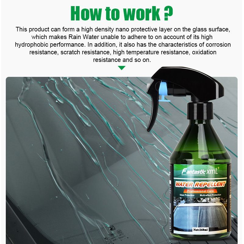 260ml Car Liquid Glass Coating Agent Hydrophobic Water Rain Repellent Spray