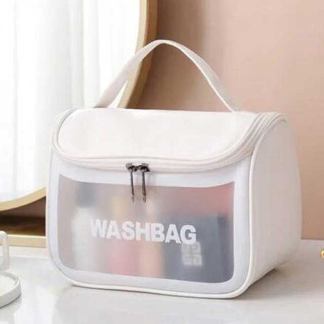 Large Capacity Portable Waterproof Transparent PVC Women Cosmetic Bag - Travel Organizer for Makeup & Toiletries