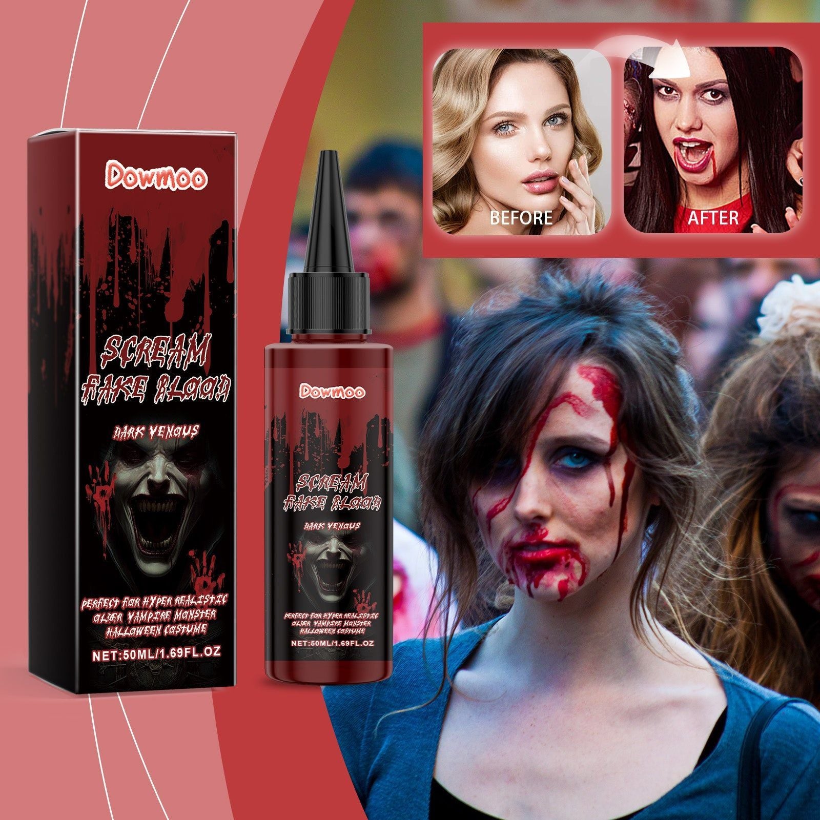 Create Spooky Atmospherics with Halloween Plasma Blood Drops, Realistic Wound Effects ,50ml