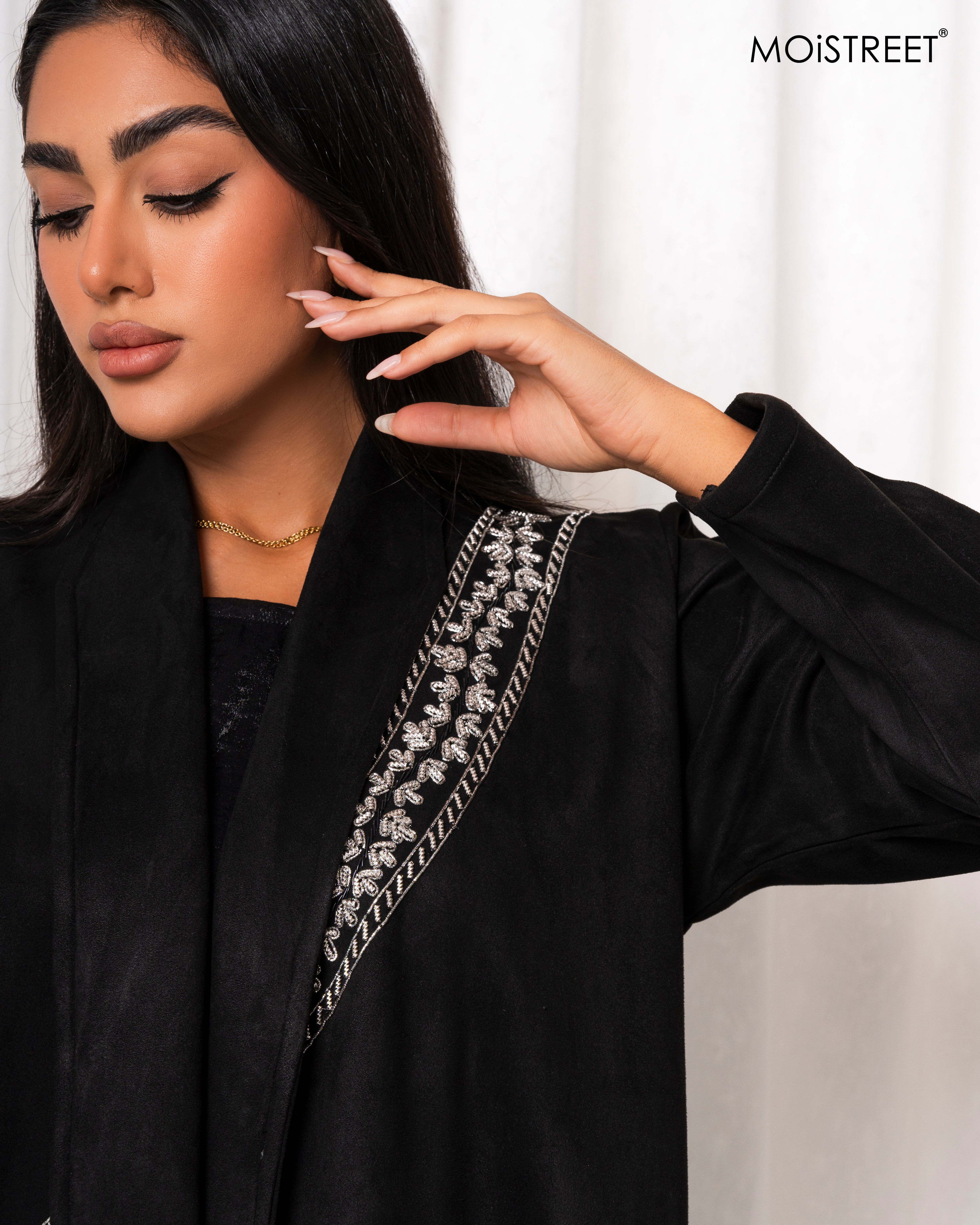 MOiSTREET Handmade Suede Shamua Abaya
