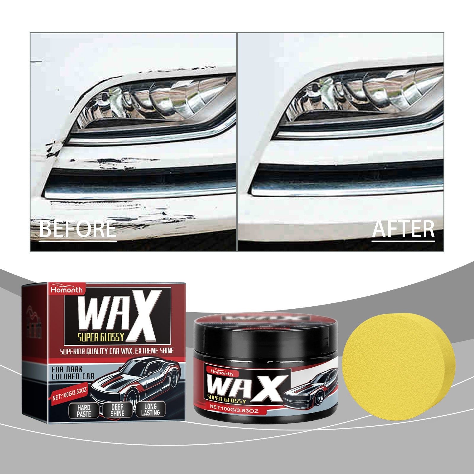Car Scratch Repair Wax, Shine & Restore, Easy Body Polishing, Scratch Fix ,1set