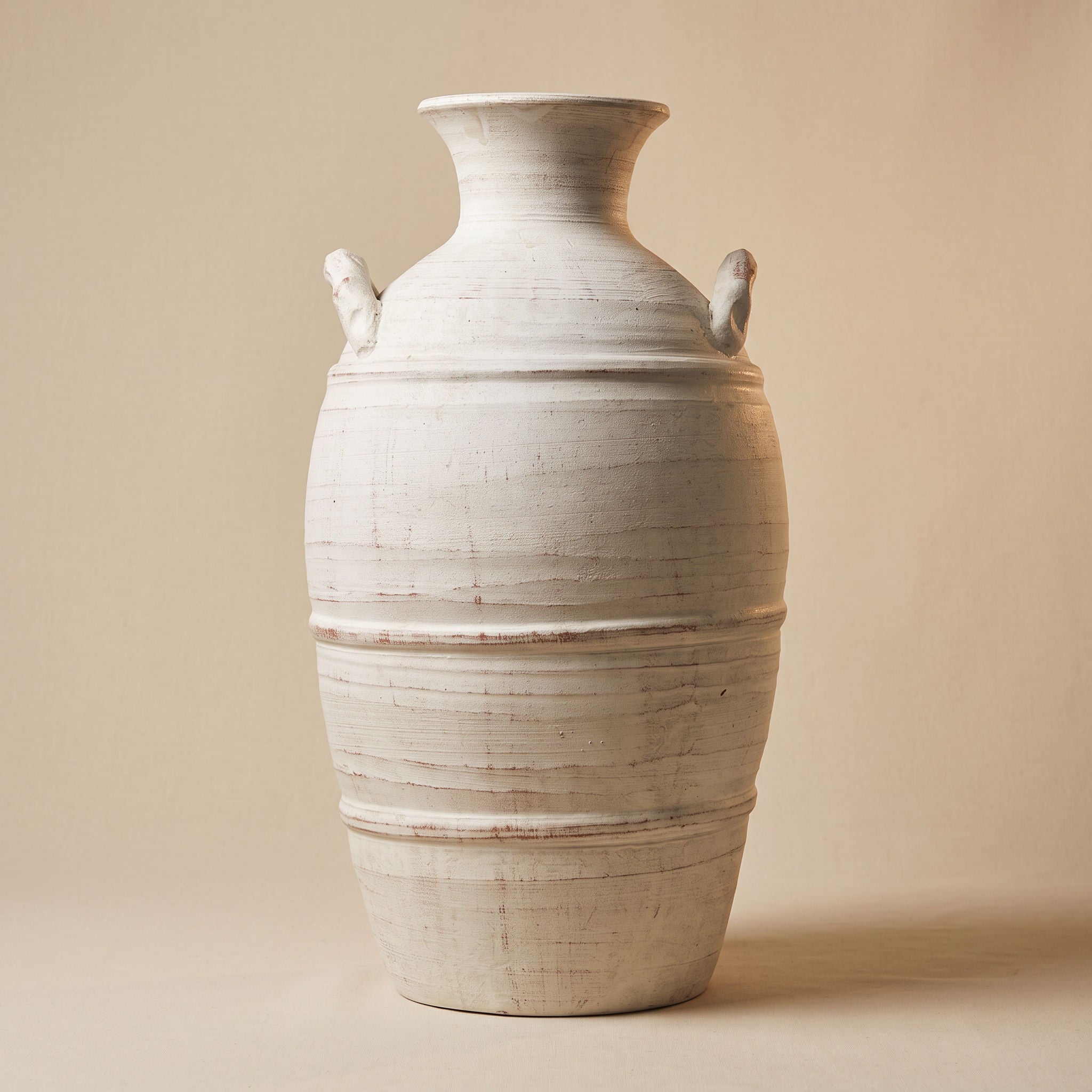 Tati deco Vintage whitewashed amphora vase