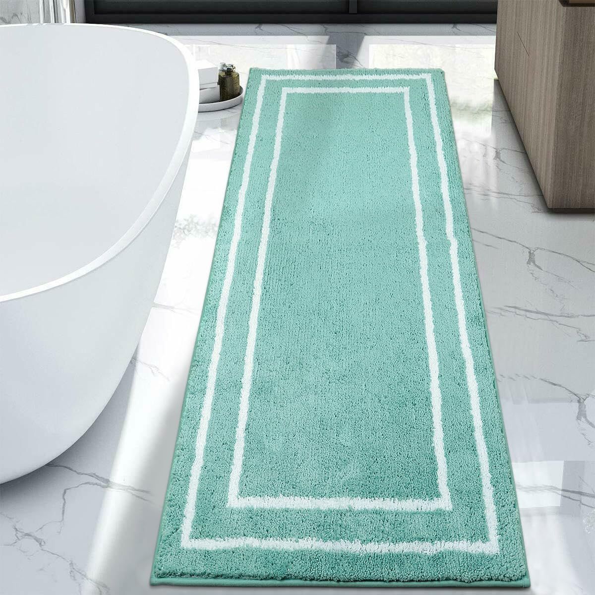 AIESY® Premium Long Microfiber Bathroom Runner Rug | Luxury Shaggy Floor Mat with Ultra-Absorbent Pile and Non-Slip TPR Backing