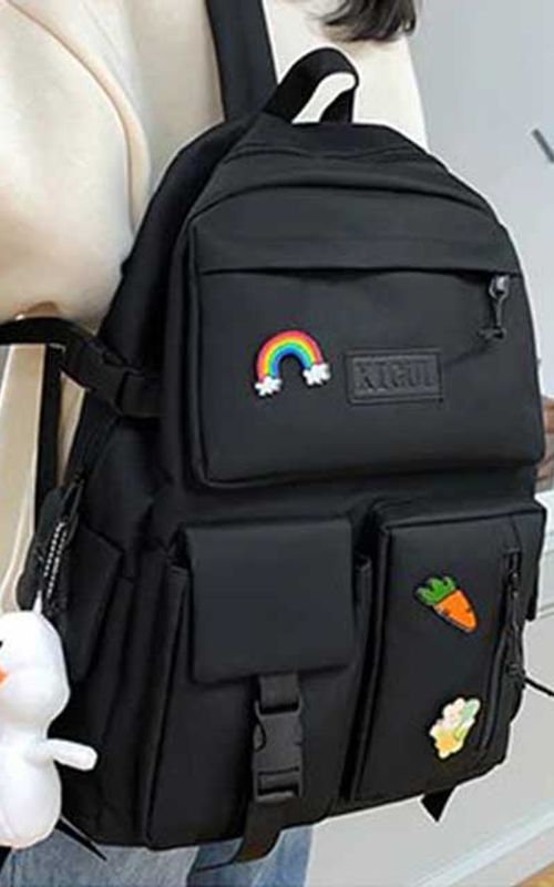 4 Pcs/Set Canvas School Bags Backpack – Durable, Stylish Backpack Set for Kids, Teens & Students