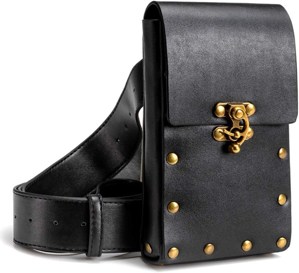 Belt Pouch Waist Bag Fanny Pack Medieval Vintage Leather Pouch Cellphone Holder Belt Purse