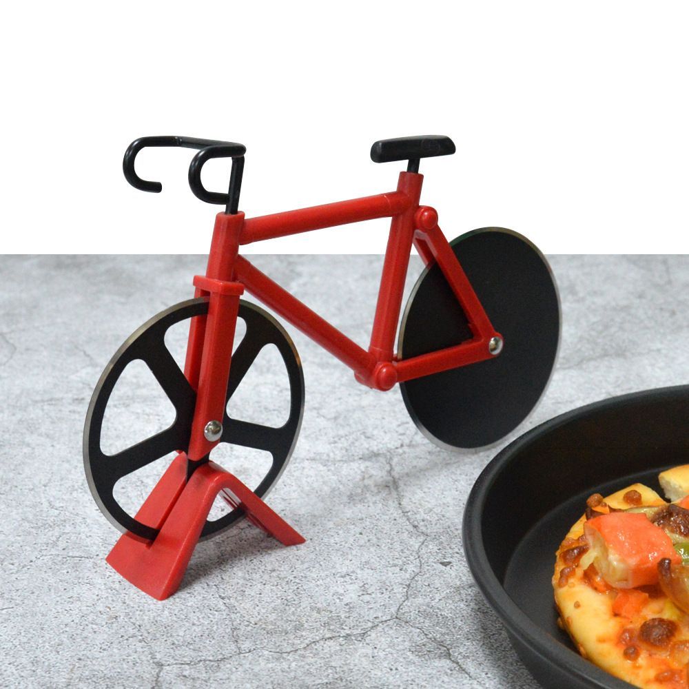 Pizza Cutter Bike Roller Pizza Cutter Stainless Steel Knives Tools Gift