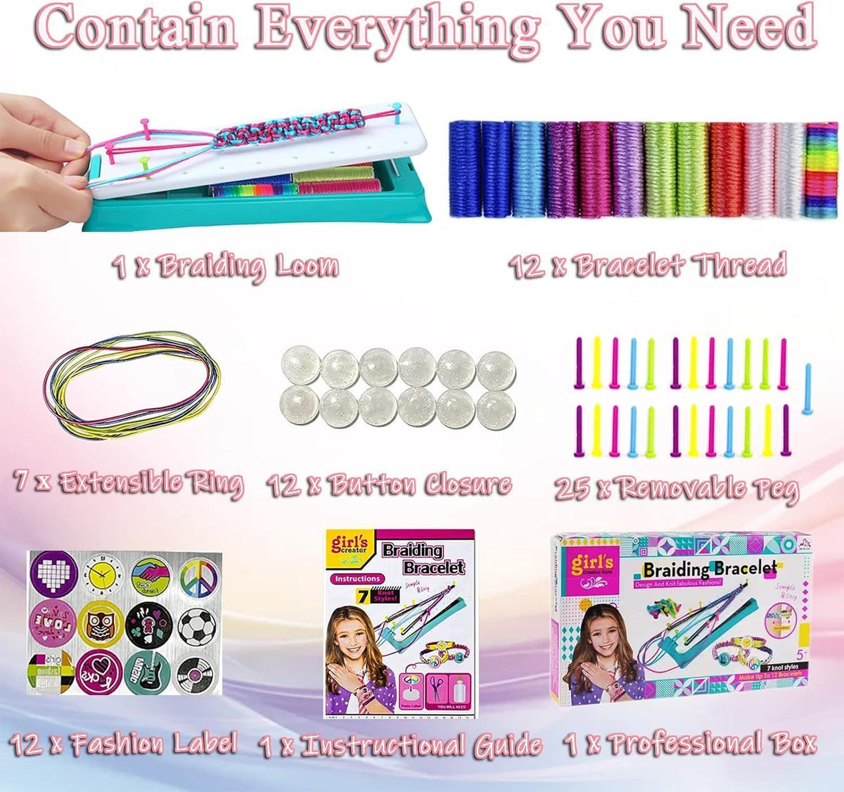 Friendship Bracelet Making Kit Jewelry Crafts Kids DIY Toy Birthday Christmas Gifts