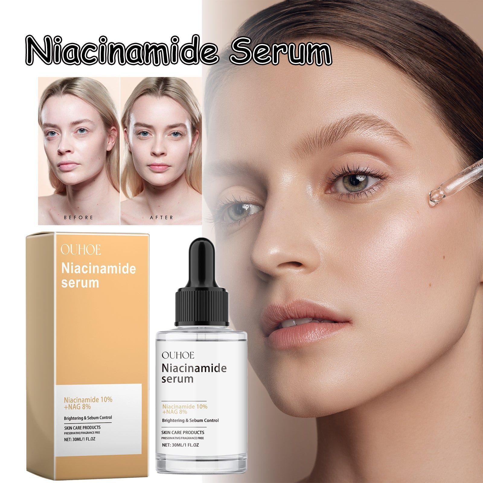 Niacinamide Brightening Serum for Radiant, Hydrated, Even Skin, Deep Moisture ,30ml