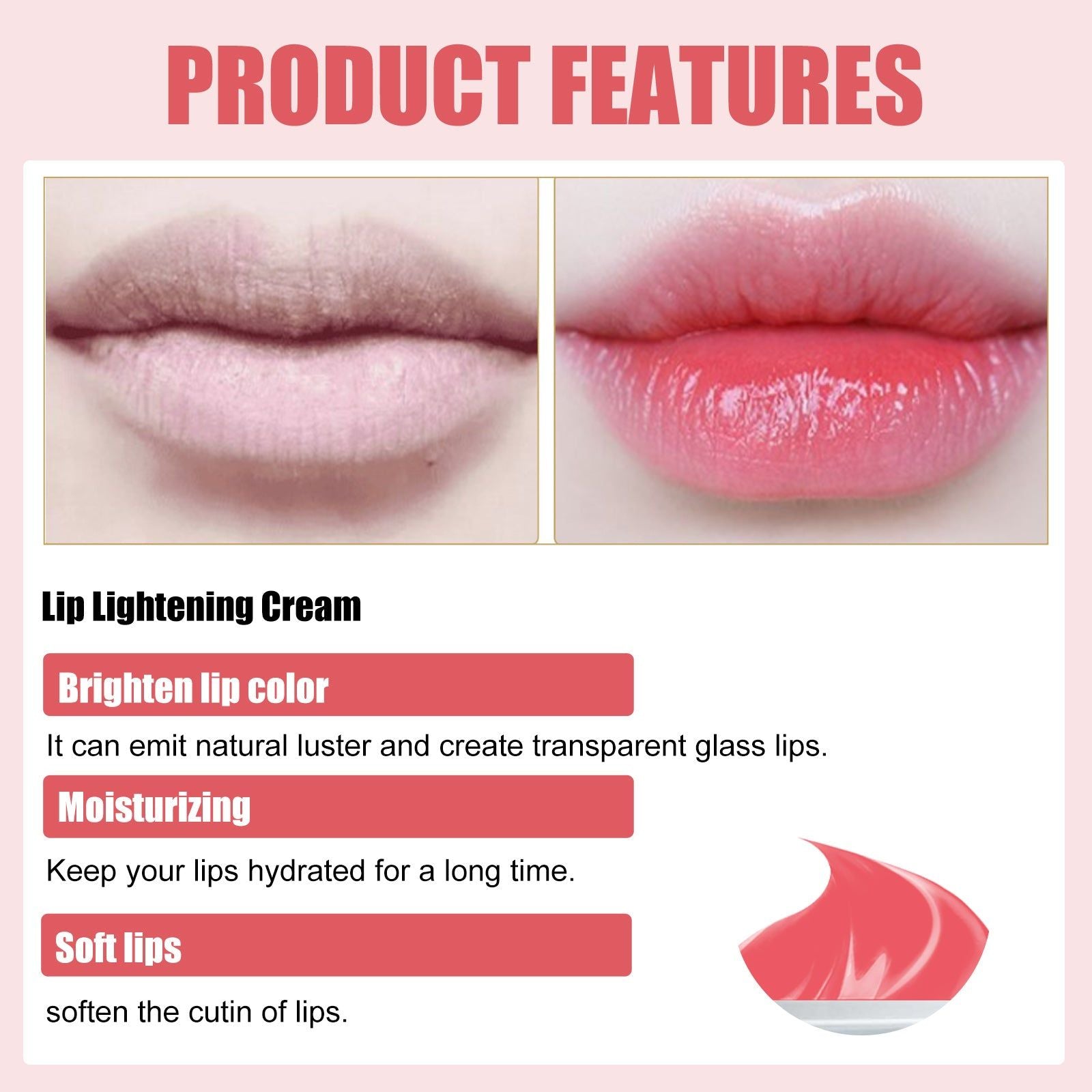 Brighten Lips Naturally, Hydrating Lip Balm, Anti-Crack Repair, Moisturizing Gloss ,30g