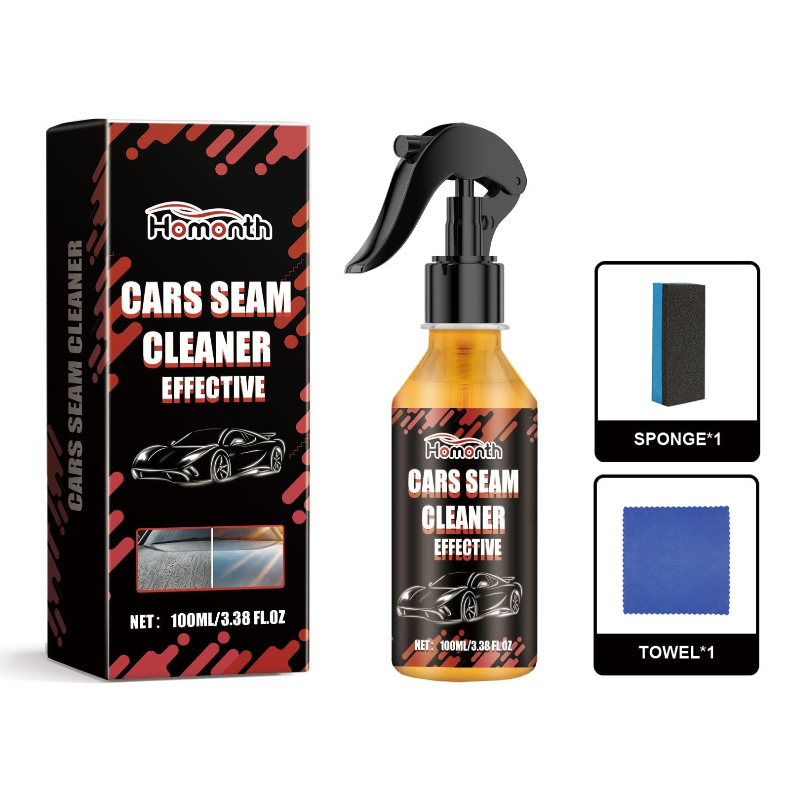 Car Water Stain Remover, Oil & Stain Cleaner, Easy Interior Gap Cleaning ,1set