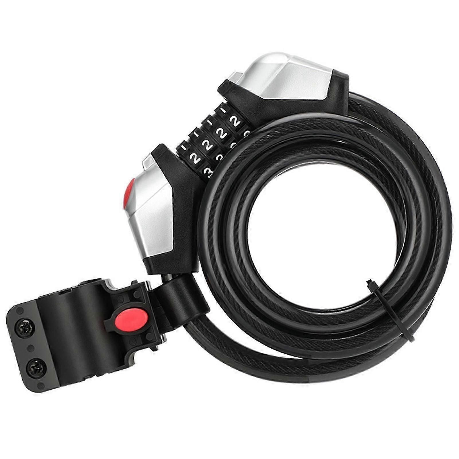 1.2m Bicycle Four-digit Steel Cable Code Lock With Light Riding Safety Device