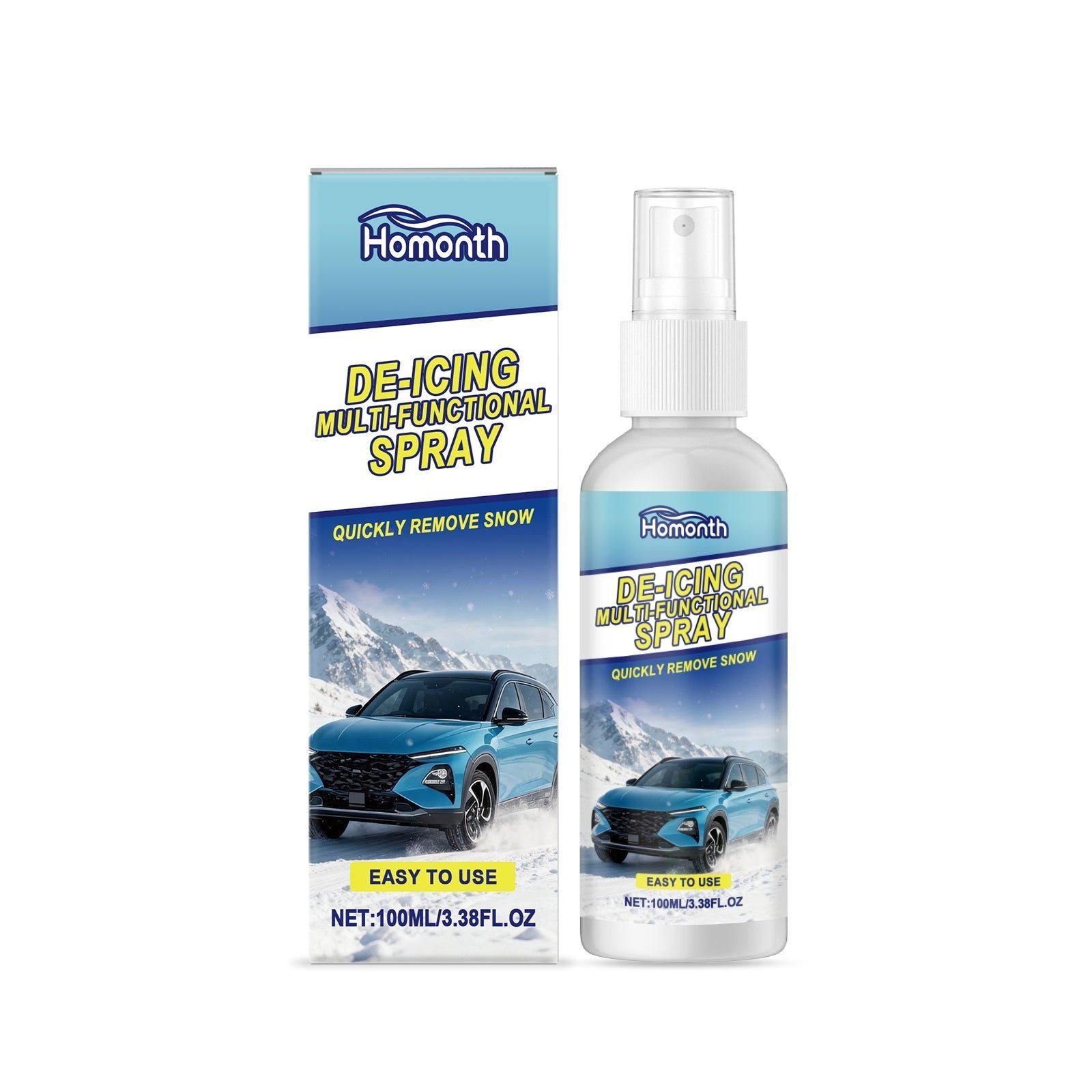 Car De-Icing Spray Safe and Convenient Fast Ice Melt for Clear Windows ,100ml