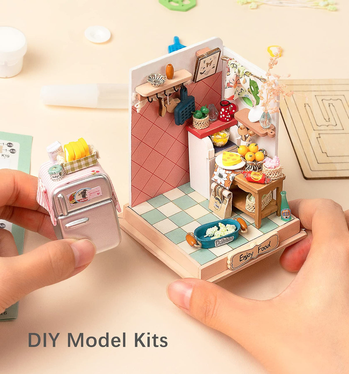 DIY Dollhouse Miniature Kit Mini House Assembly Toy Puzzle Wooden Craft Gifts