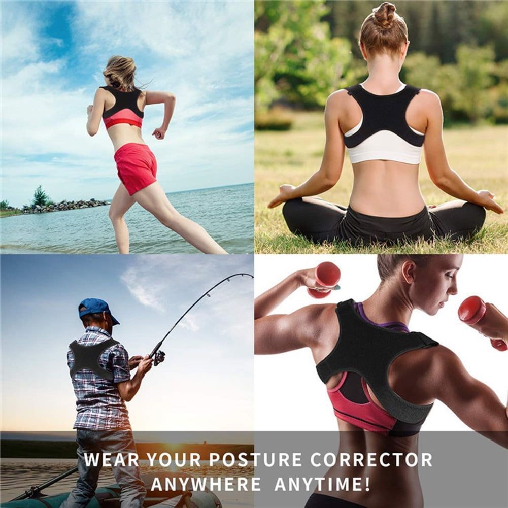 Posture Support Corrector Adjustable Copper Infused Orthopedic Brace for Pain Relief