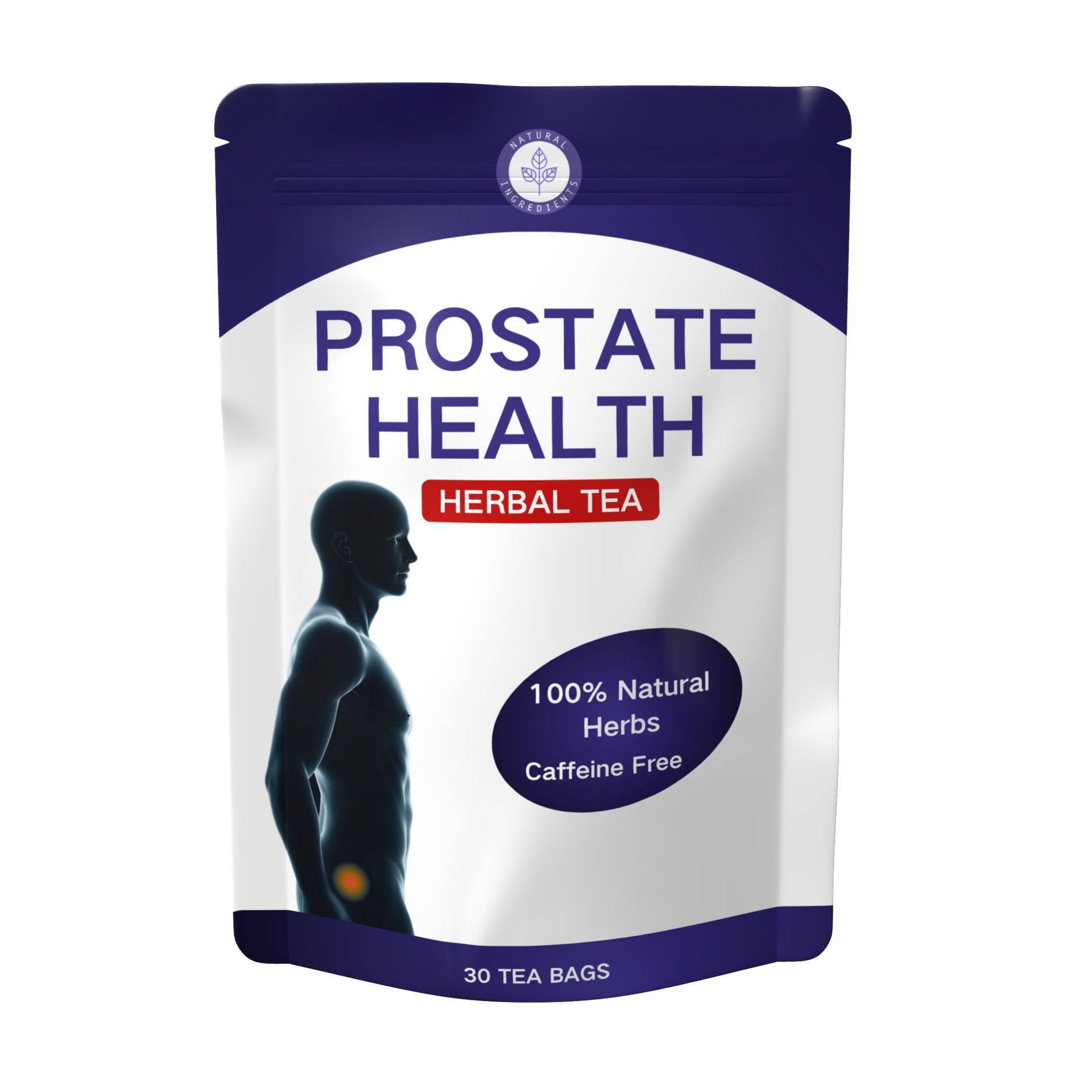 Prostate Health Herbal Tea, 30 Tea Bags, 100% Natural Caffeine-Free Herbal Supplement Tea for Men’s Prostate Support