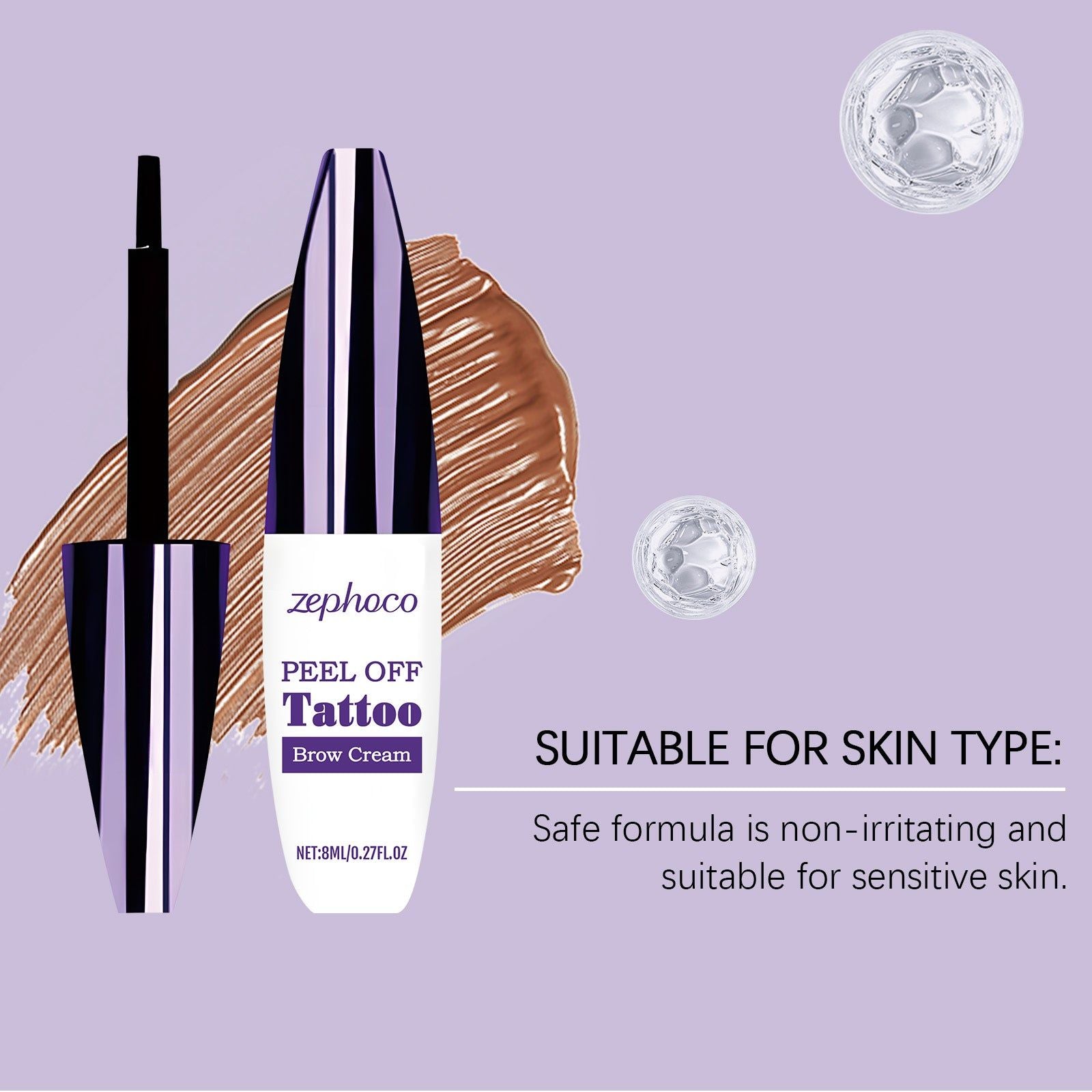 Long-Lasting Eyebrow Makeup, Tear-Off Liquid Pencil, Natural Hair Flow ,8ml