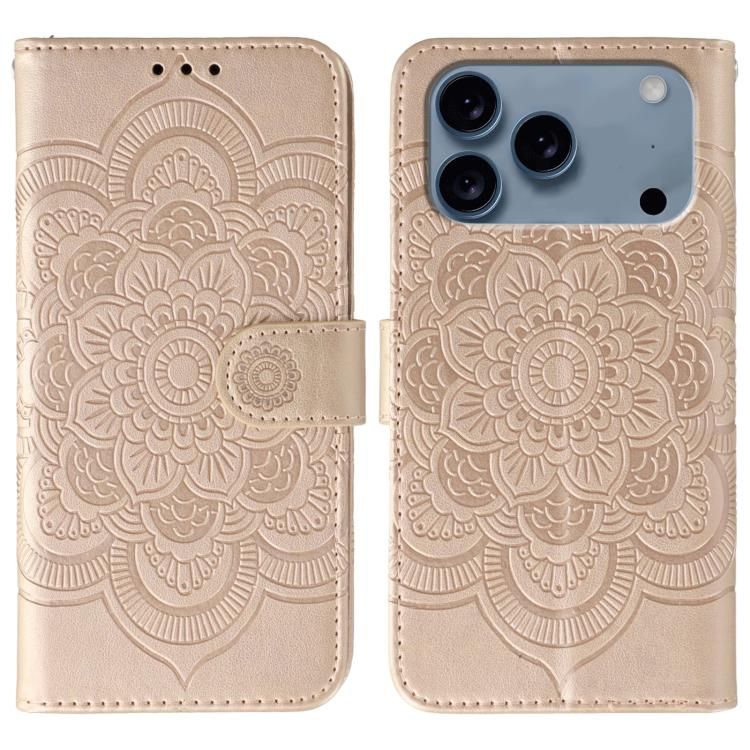 For iPhone 18 Pro Max / iPhone 17 Pro Max Sun Mandala Embossing Leather Phone Case