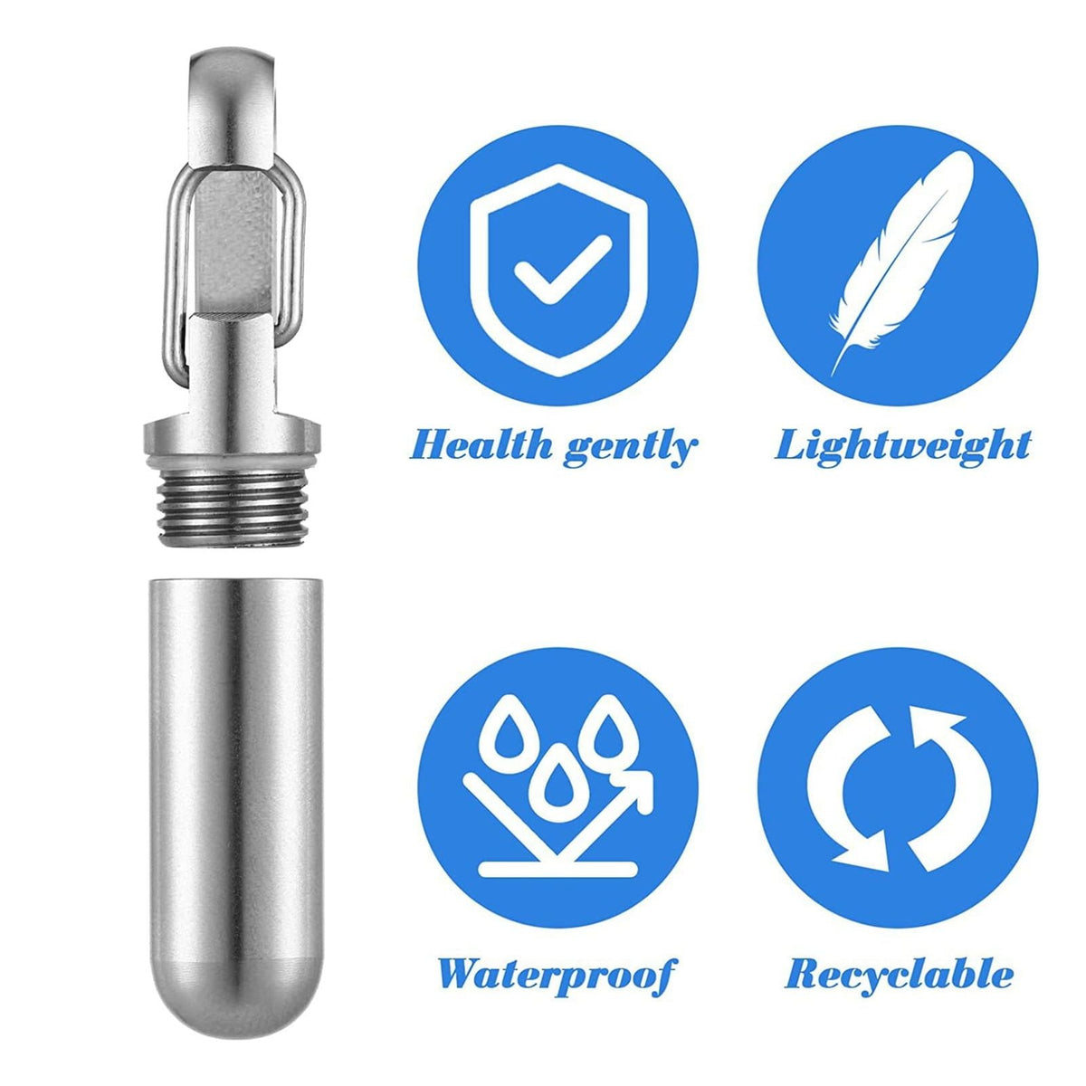Portable Pill Box Keychain Stainless Steel Medicine Container for Travel Outdoor Sports