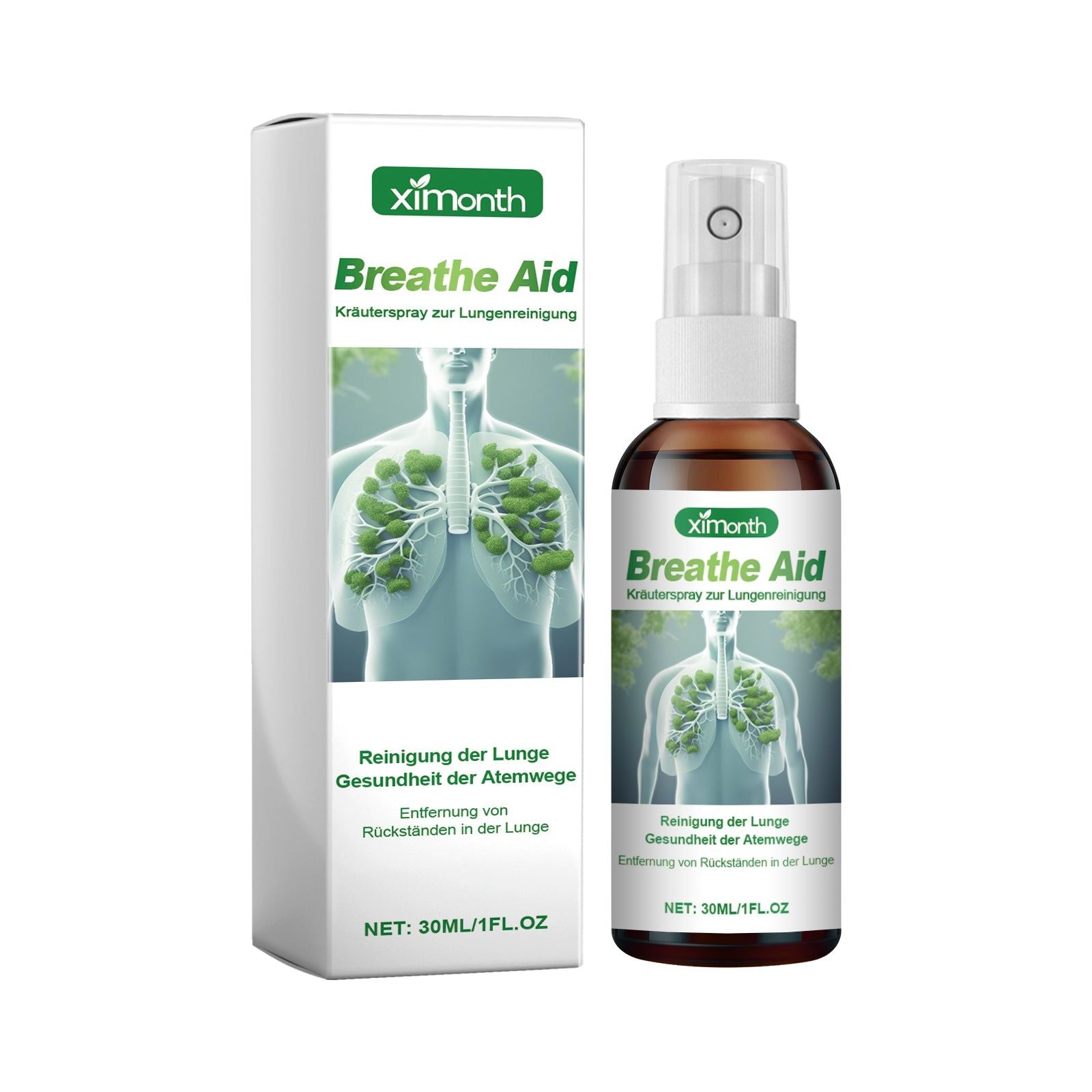 Breathe Aid Herbal Spray, Relieve Respiratory Discomfort, Lung & Throat Relief ,30ml