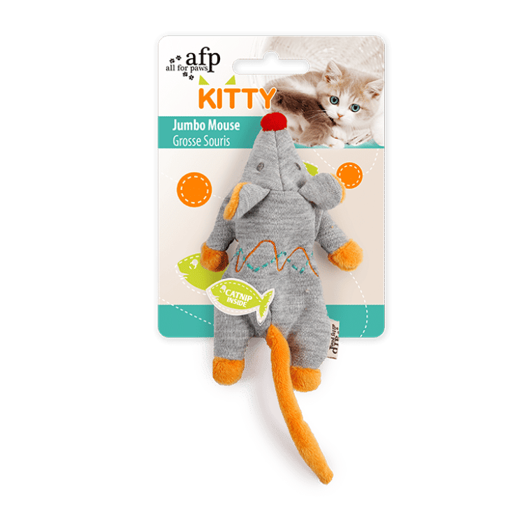 All For Paws Kitty Jumbo Mouse - Grey