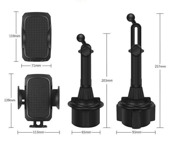 Adjustable Automobile Cup Holder Smart Phone Cradle Stand Mount for Cell Phones