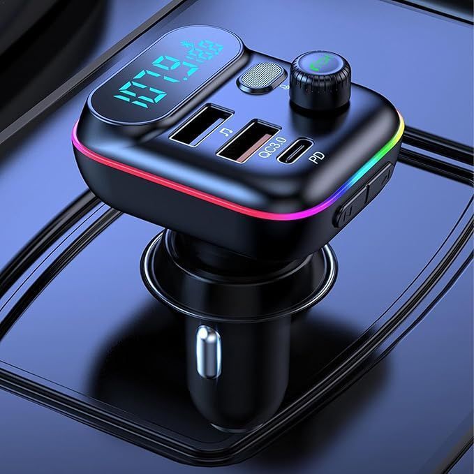 Car Bluetooth Transmitter Hands Free Phone Calls Mp3 Audio Music Stereo Adapter