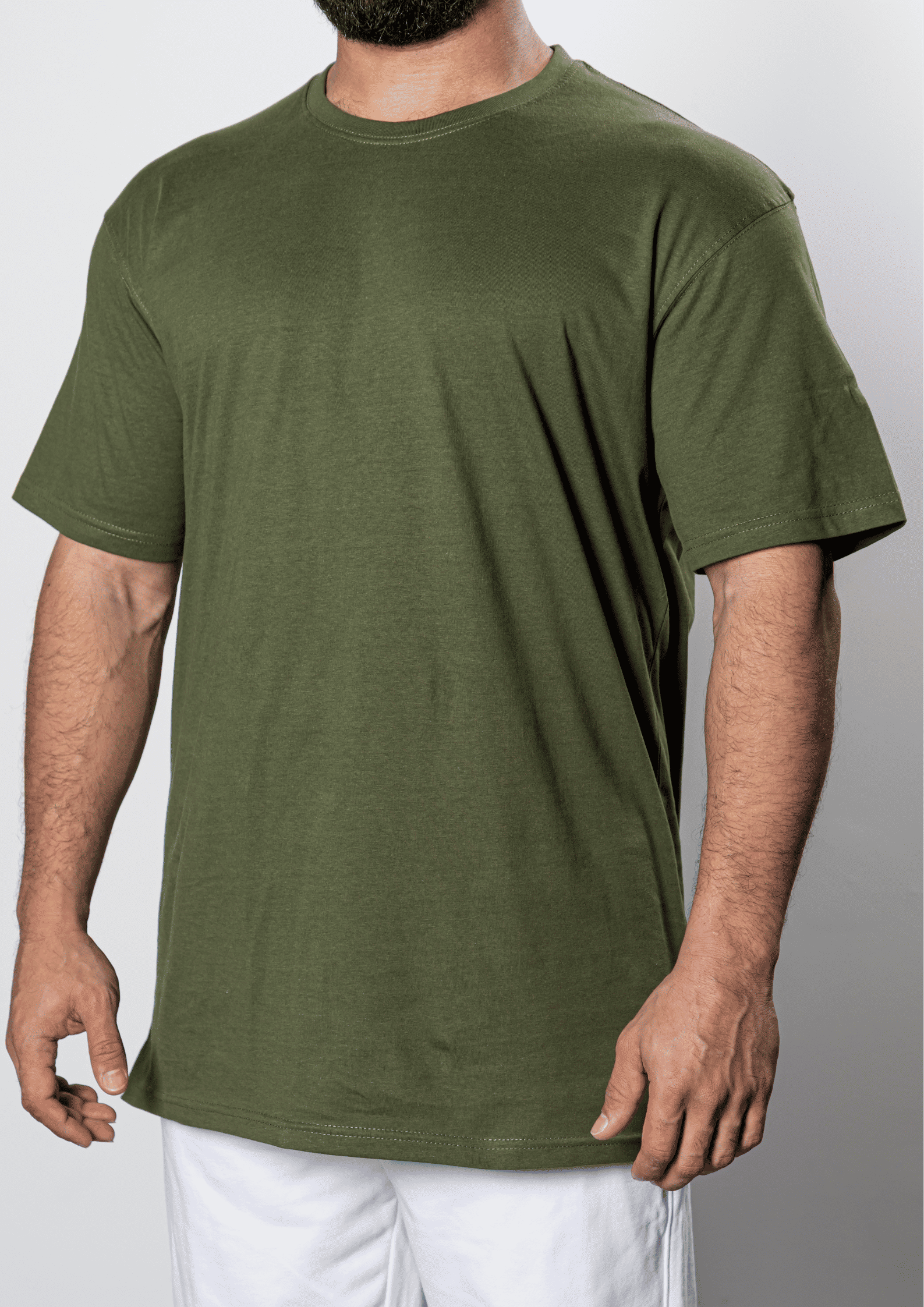 ⁠NO JEANS Cotton T-shirts – Army Green