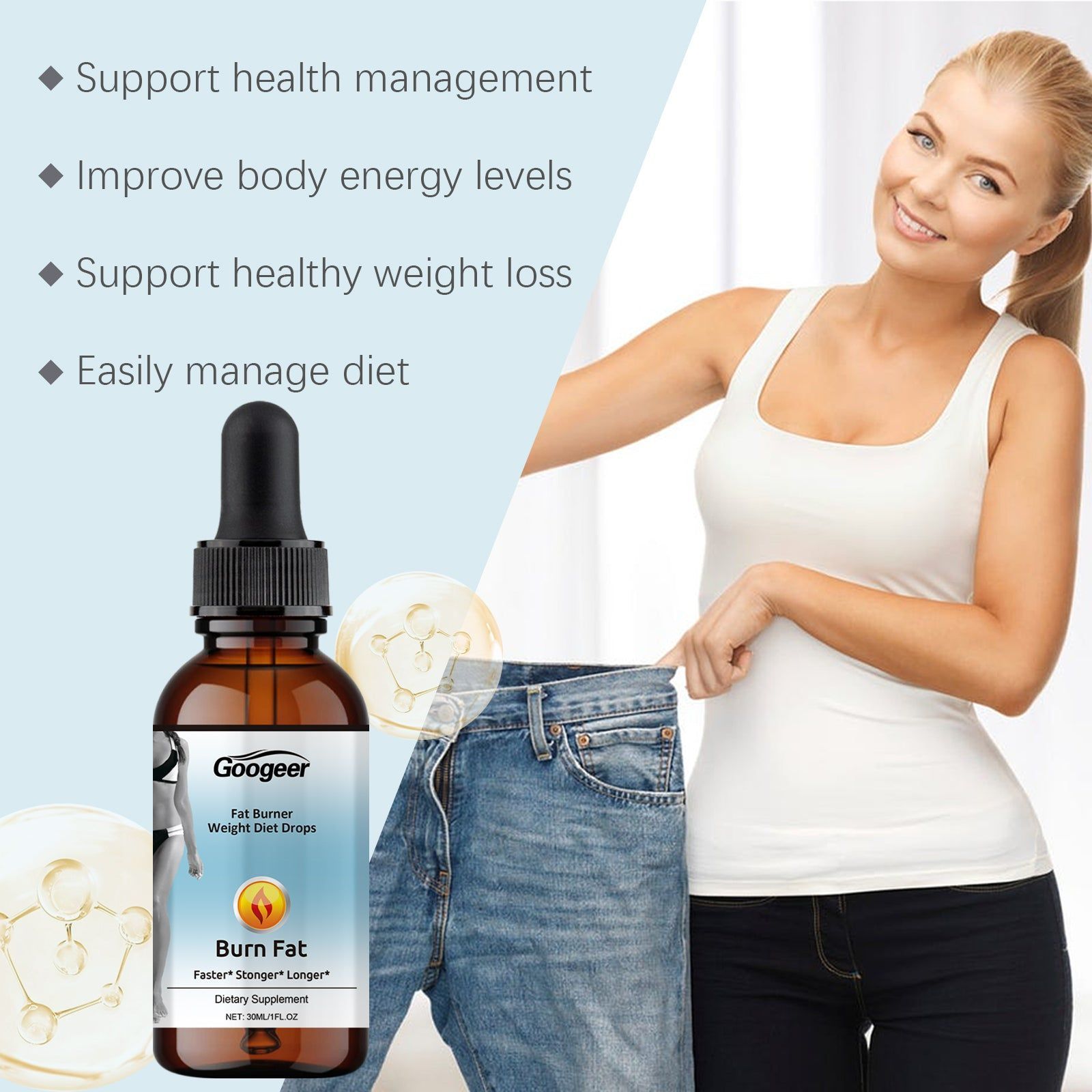 Boost Your Body Care with Fat Burning Shaping Drops, Natural Metabolism Support ,30ml
