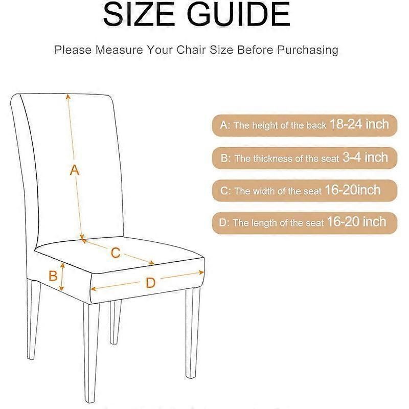 4 Pices Stretch Chair Cover Spandex Printed Seat Cover Set