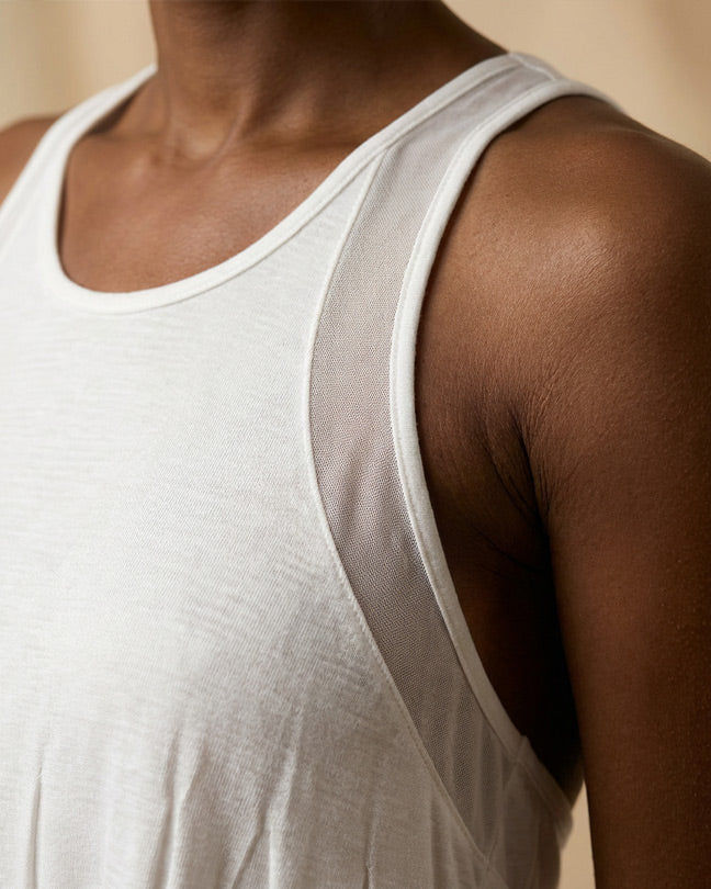 Under Armour White Nude-Back Training Tank