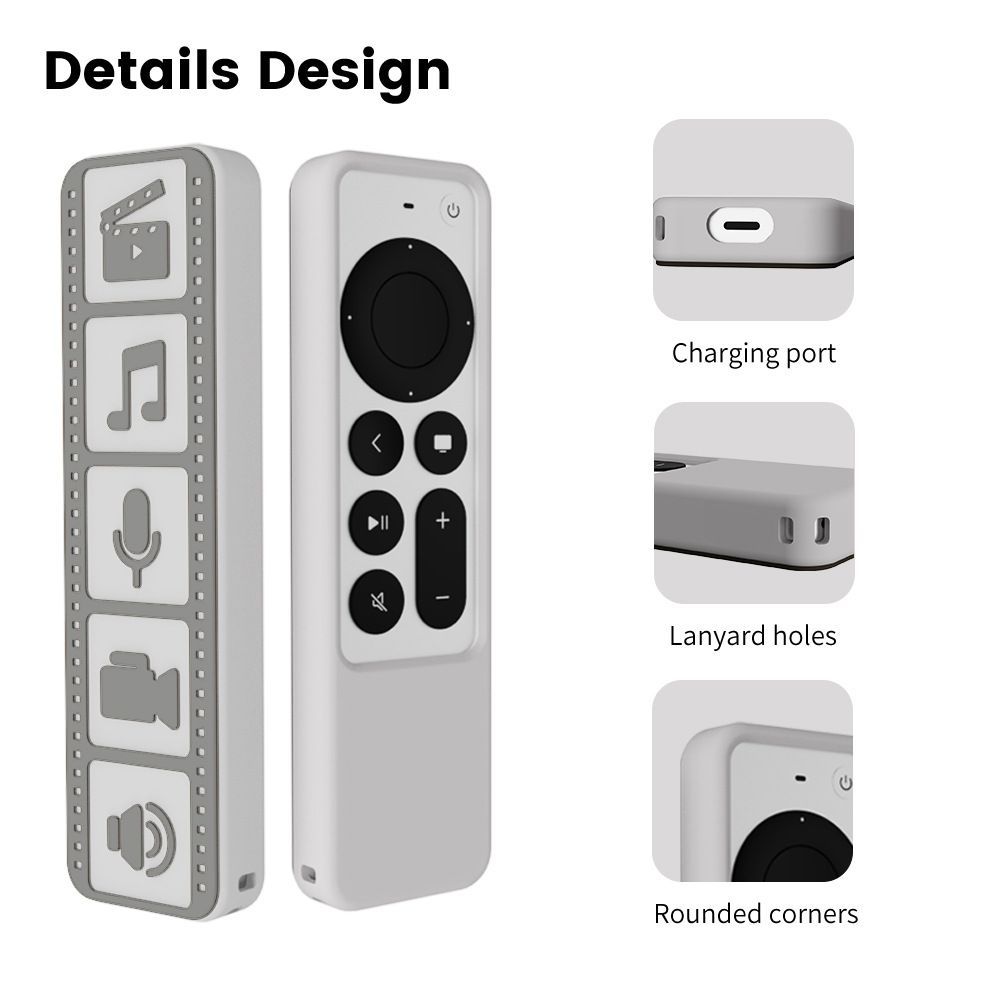 Remote Control Cover Silicone Shockproof Remote Protective Case For Apple TV 4K