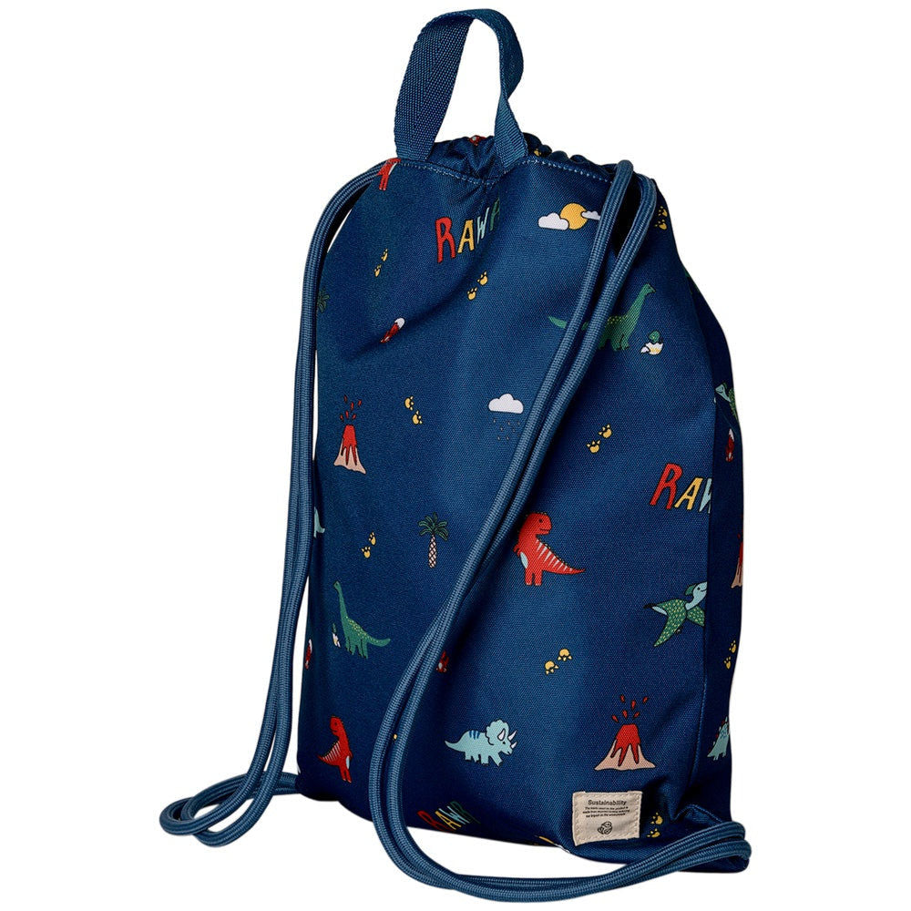 Drawstring Wet Bag - Blue Dino