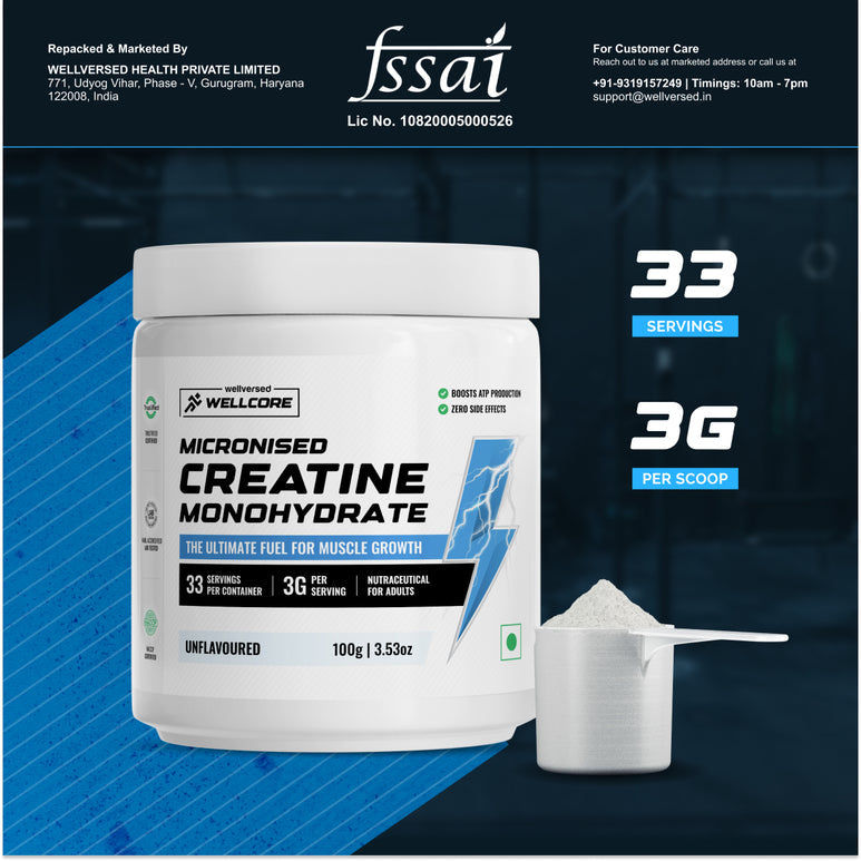 Wellcore Creatine Unflavored 100g