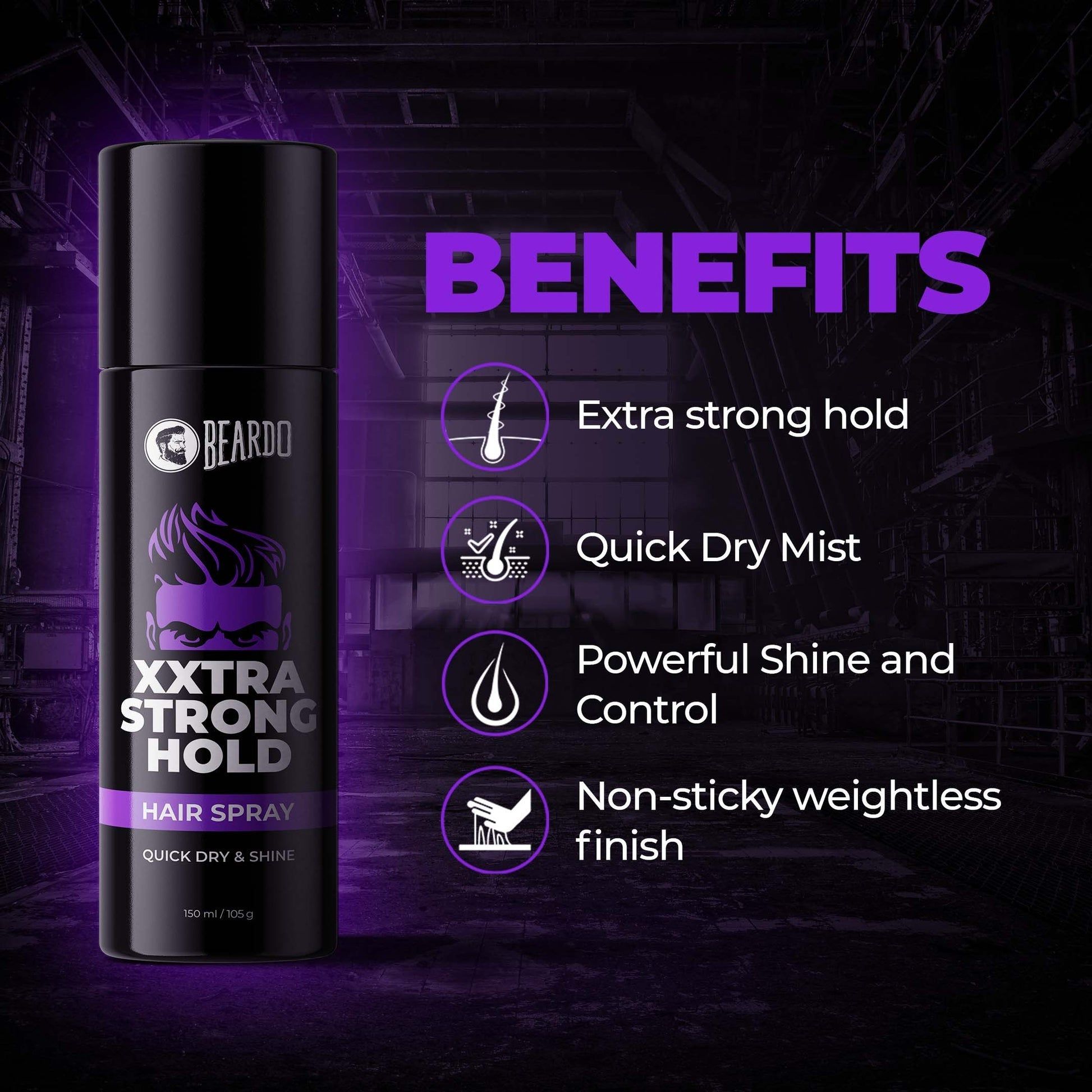 Beardo Xxtra Strong Hold Hair Spray 150ml
