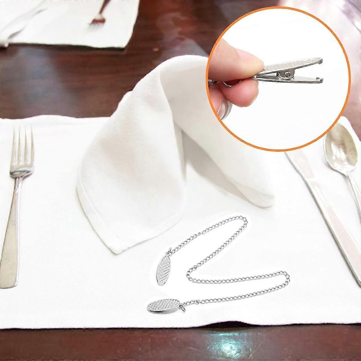 Stainless Steel Napkin Chain Set With 4 Pineapple Clips for Restaurants