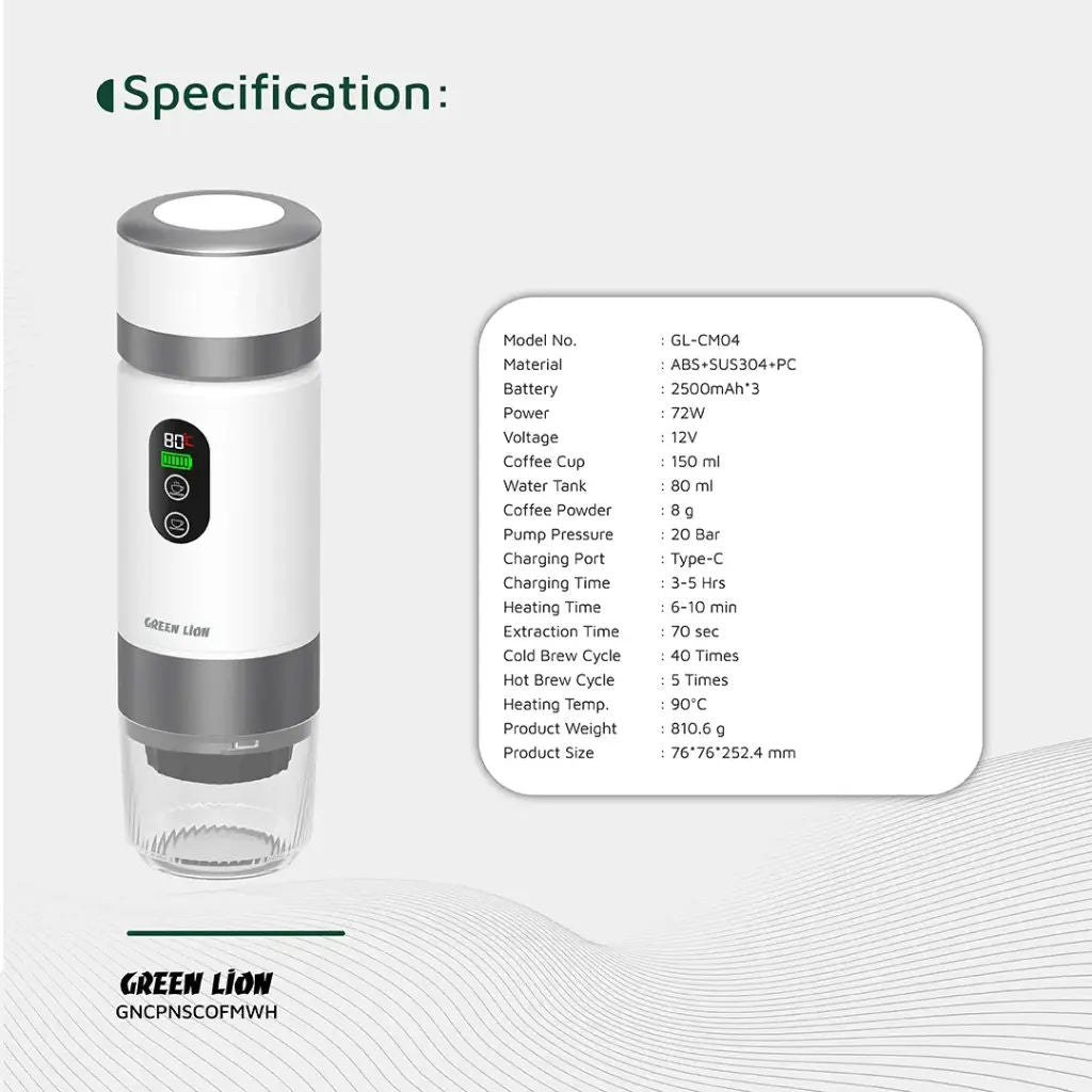 Green Lion Campinas Portable Coffee Maker