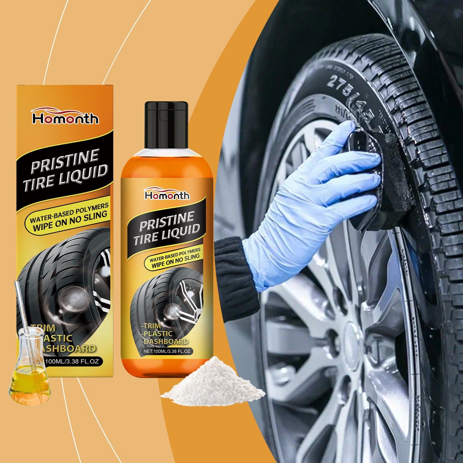 Car Tire Cleaner, Deep Cleaning, Eco-Friendly, Easy to Use, Restores Shine ,100ml